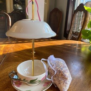 Franciscan Desert Rose Tea Cup Bird Feeder #9